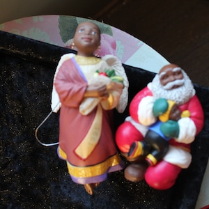 Hallmark Angel (1995) and Santa (2001) Christmas Ornaments