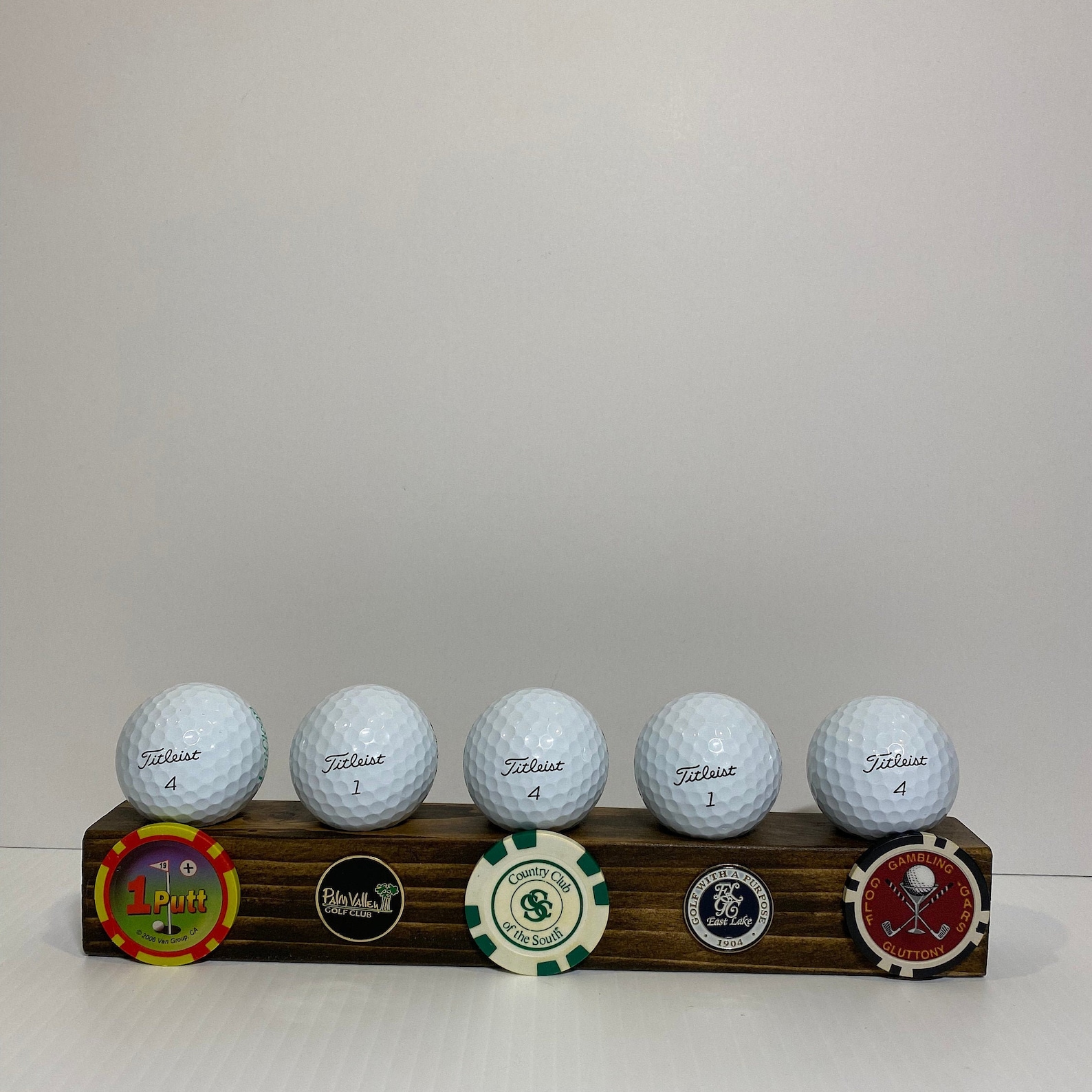 Golf Ball Display Shelf, Ball Marker Display, Golf Divot Tool Display