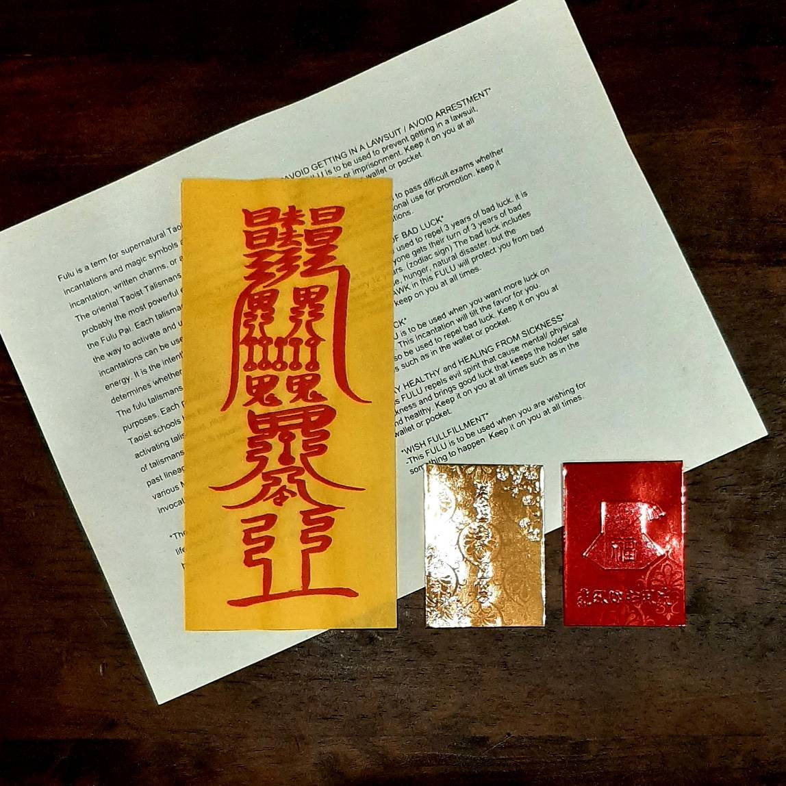 WISH FULFILLMENT Bujeok Fortune Fulu Talisman 符箓 부적 - Etsy Finland