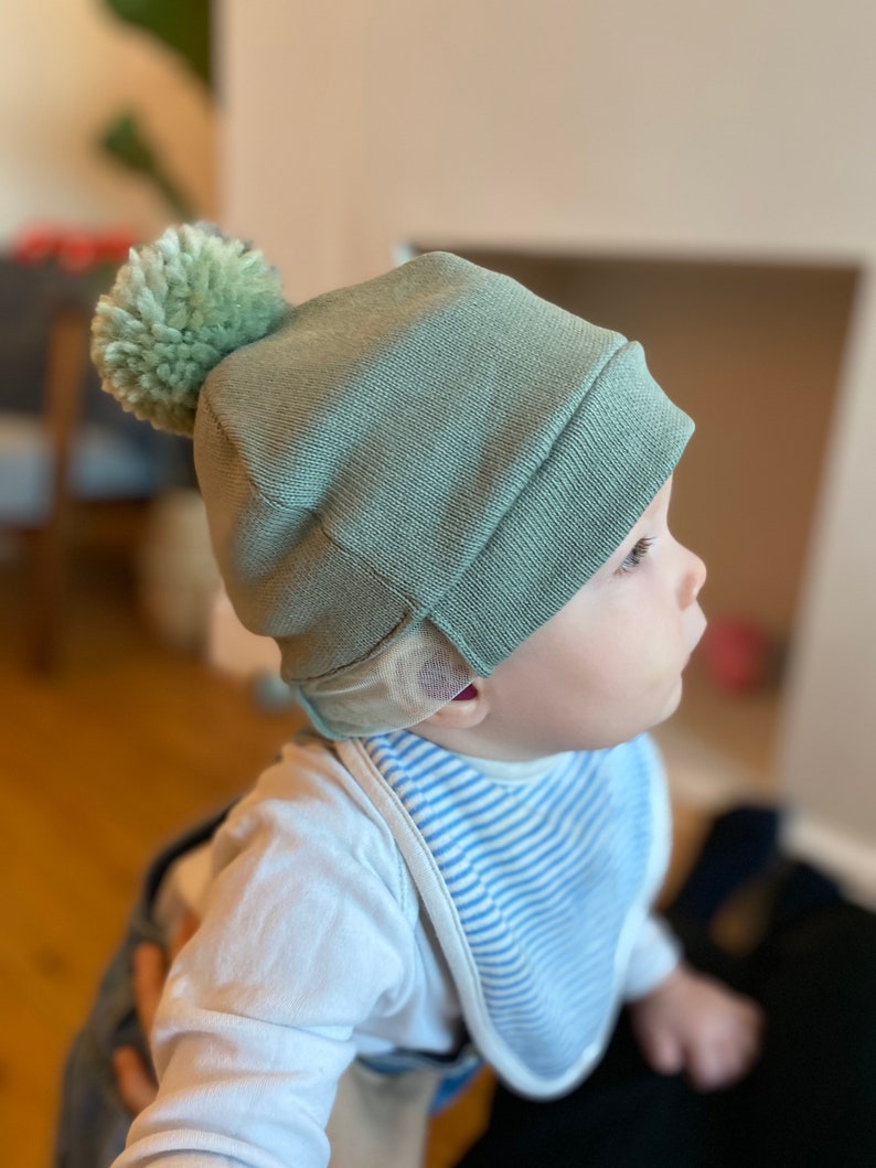 Winter Hearing Aid Cochlear Implant Hat Grey Pink or Green | Etsy