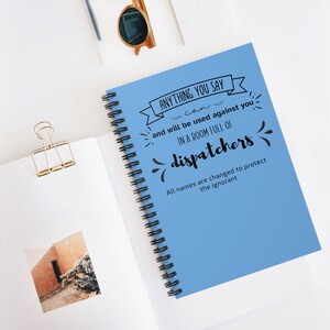 911 Dispatcher Gift Notebook For Memoirs, Shift Notes from the Nightshift, Stories from the Radio Room, Dispatcher Journal