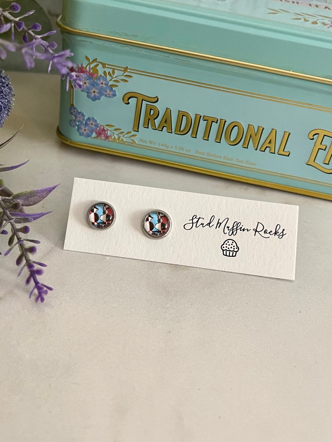 Frasier Eclectic Art Stud Earrings Etsy