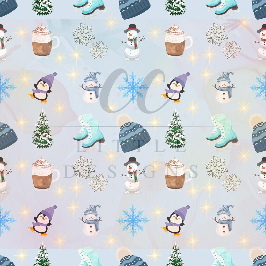 Winter Seamless Pattern Digital Download - Etsy