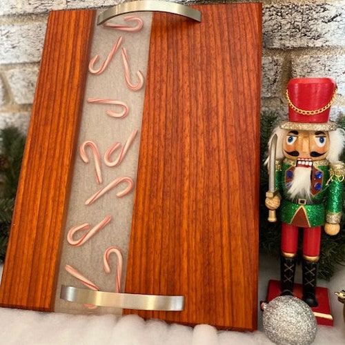 Candy Cane Epoxy Serving shops Tray