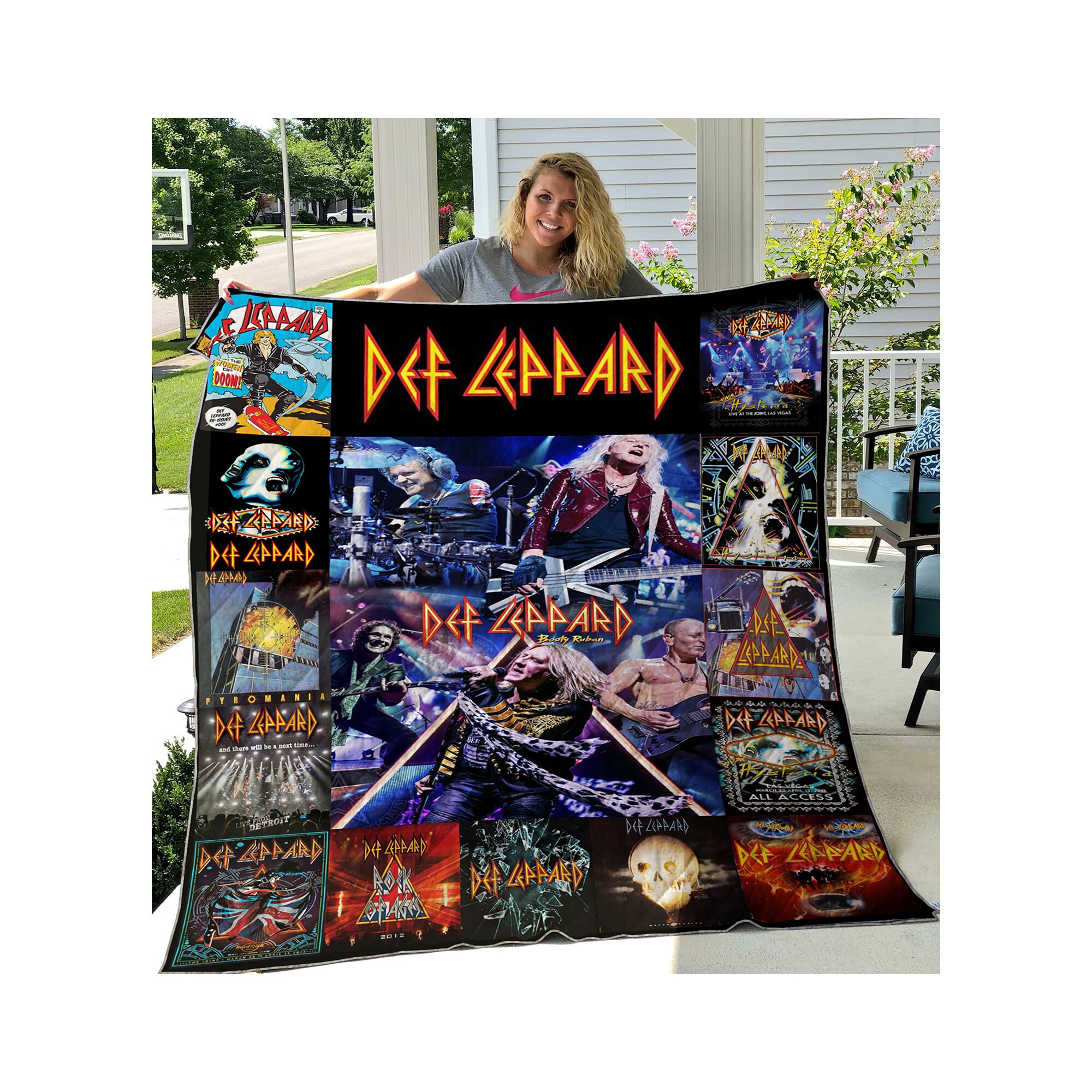 Def Leppard Quilt Blanket Pop Rock Heavy Metal Music Fans Etsy