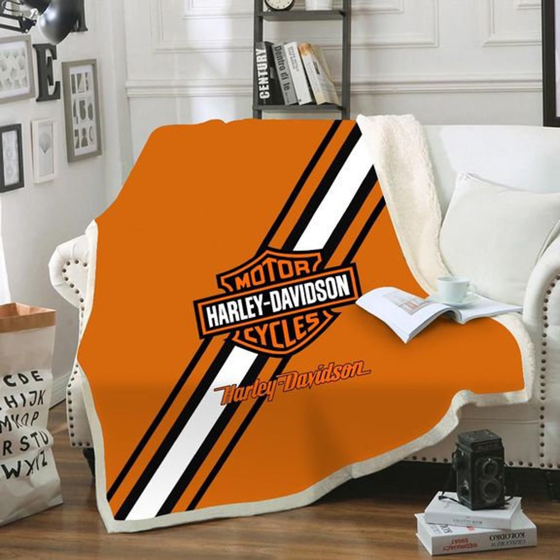 Harley Davidson Fleece Decke Harley Davidson Motorräder Etsy