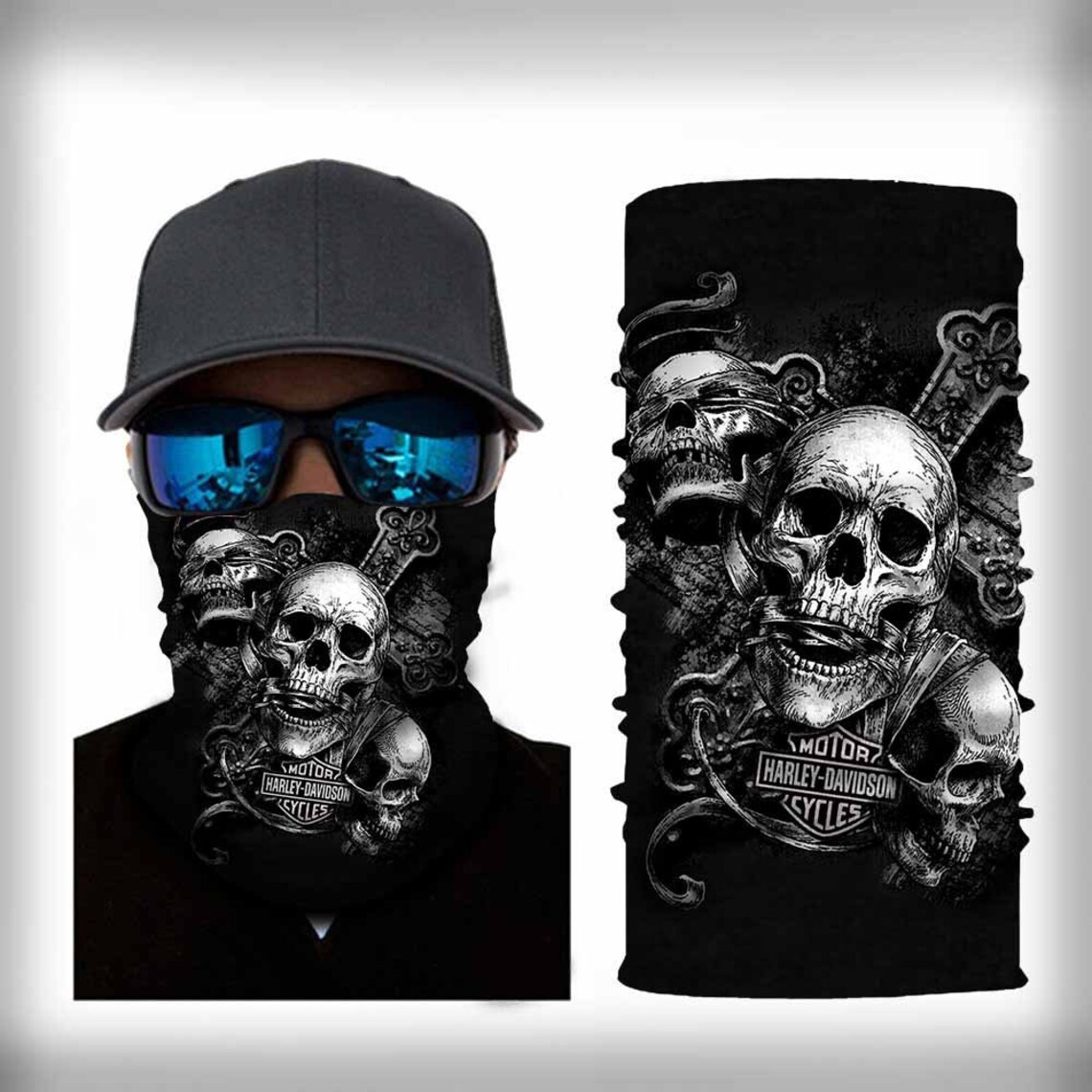 Harley Davidson Neck Gaiter Harley Davidson Skull Face Mask Etsy
