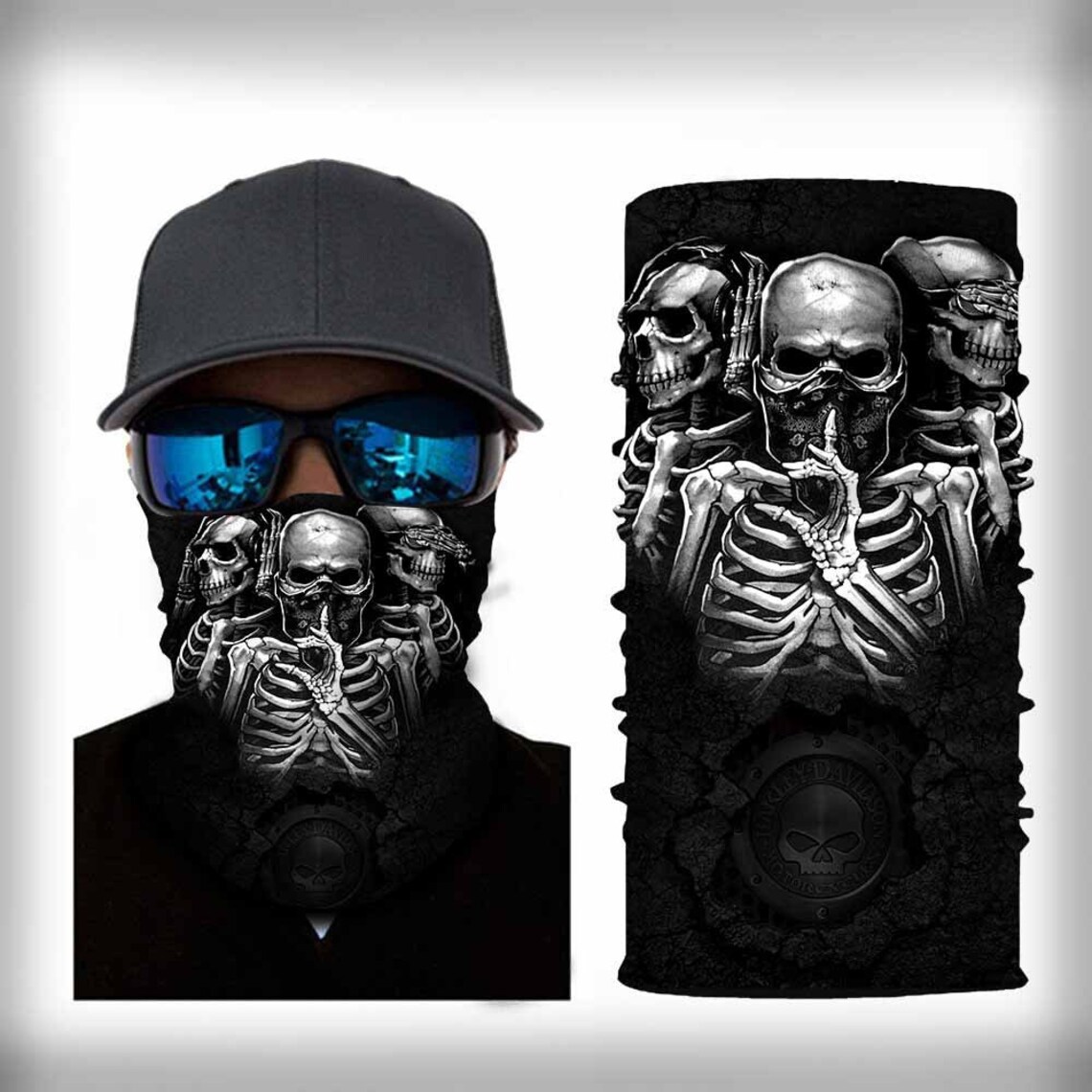 Harley Davidson Neck Gaiter Harley Davidson Skull Face Mask Etsy