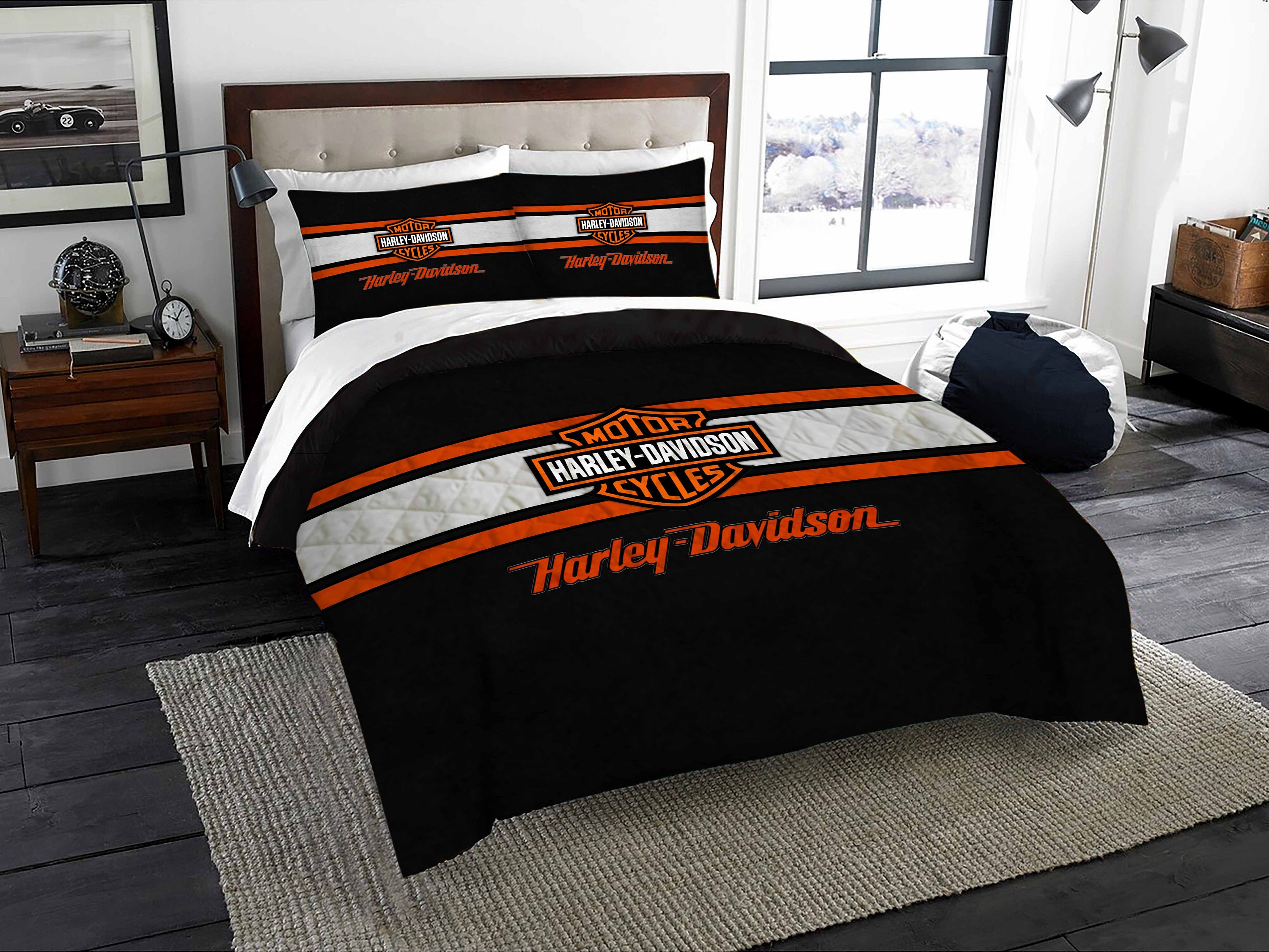 Harley Davidson Bedding Set Motorcycle Bedding Set American Etsy