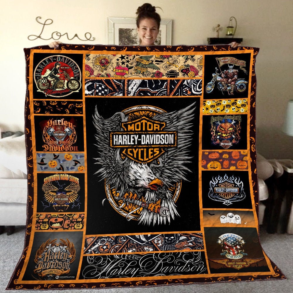Harley Davidson Quilt Motorcycle Quilt American Chopper Etsy