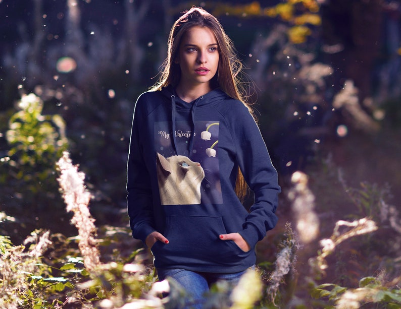 Valentine Shirt Cat Valentine Shirt Women Shirt My Valentine T-Shirt Valentine Gift Hoodie Cat Gift Black and Navy Cat Lover T Shirt