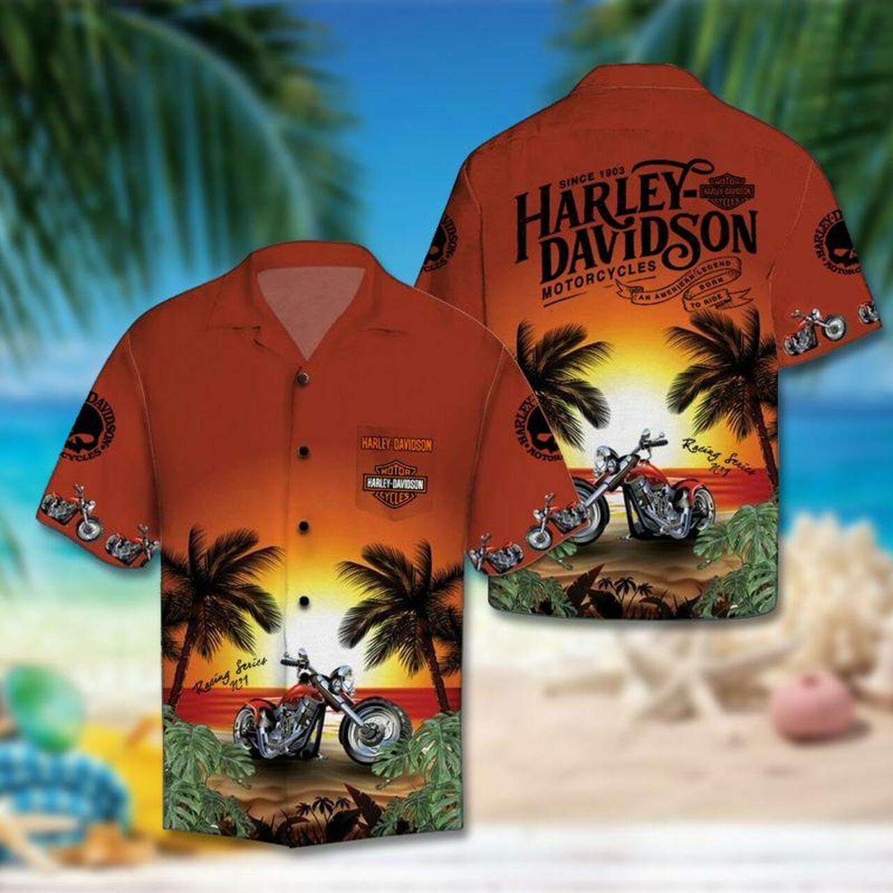 Aloha Harley Davidson Motorbike Hawaiian Shirt Motorcycles Etsy