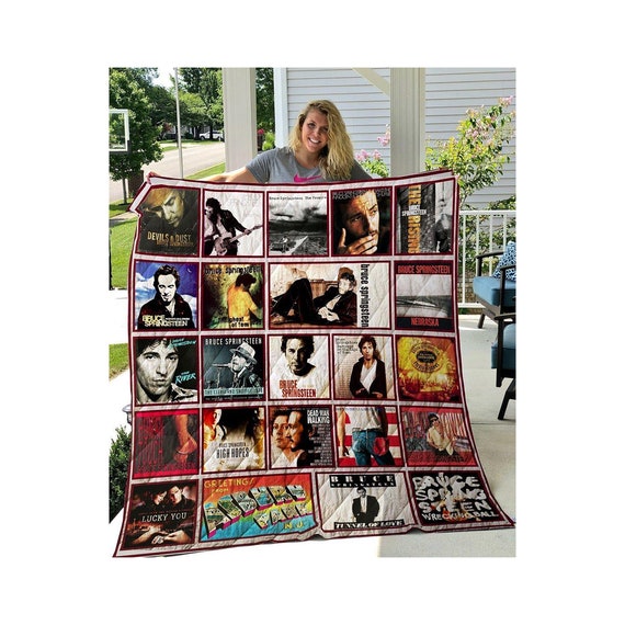 Bruce Springsteen Quilt Blanket Rock Music Quilt Blanket Etsy