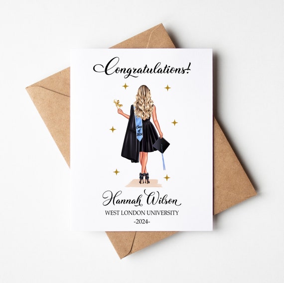 Personalised Graduation Card, Graduation gift, University Graduation Card, Congratulations card, Graduation 2025 card, Gift for her