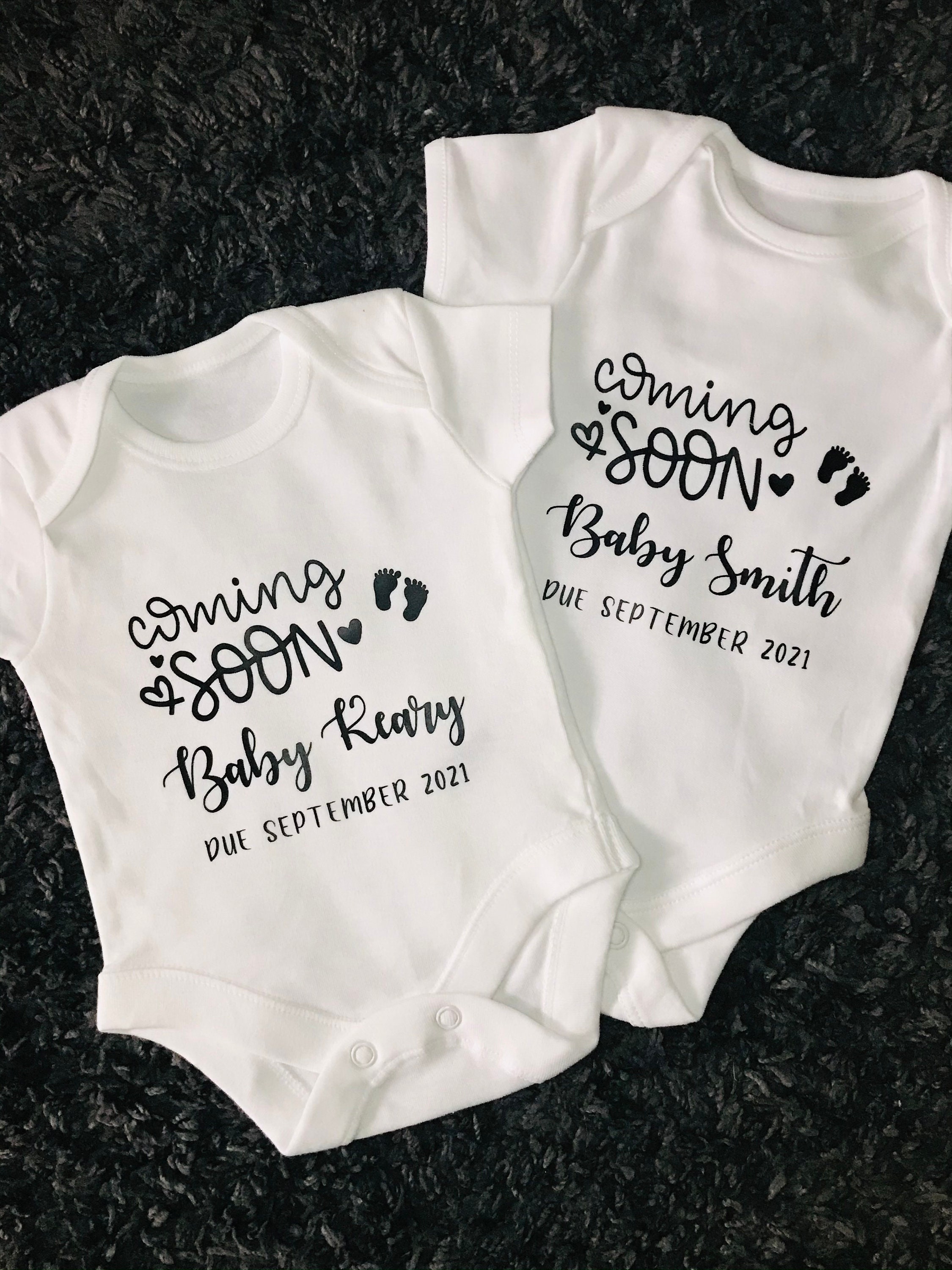 Pregnancy Announcement Baby Vest Bodysuit Grow Personalised | Etsy