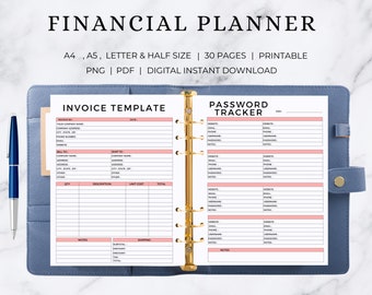 Financial Planner Printable | Finance Planner  | Financial Tracker | Financial Planner Template | Financial Planner Digital