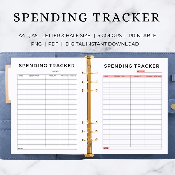 Spending Tracker | Expense Tracker | Spending Planner | Spending Journal | Spending Tracker Notebook | Spending Tracker Printable