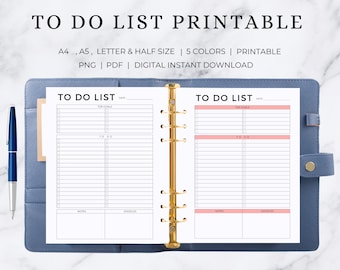 To Do List Printable  | To Do List Notepad | To Do List Notebook | To Do List Template | To Do List Pdf | To Do List Planner | To Do List