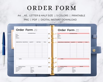 printable order form etsy