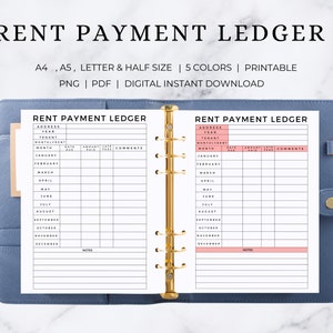 Rent Payment Ledger | Rental Payment Tracker | Monthly Rent Payment Tracker | Rental Ledger | Rental Agreement | Rental Receipt Template