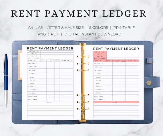 Rent Payment Ledger | Rental Payment Tracker | Monthly Rent Payment Tracker | Rental Ledger | Rental Agreement | Rental Receipt Template