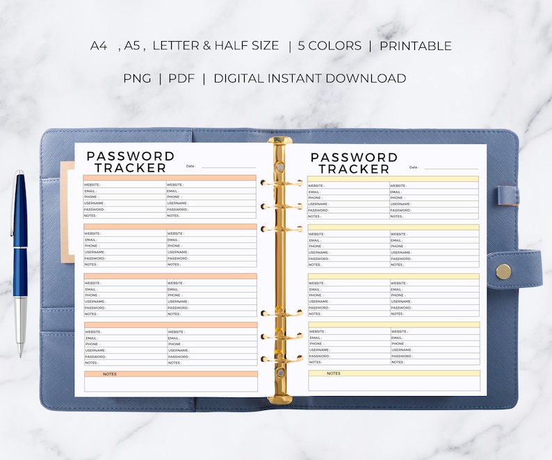 Printable Password Tracker Password Book Password Tracker Password Tracker Printable Password Log Password Template image 4