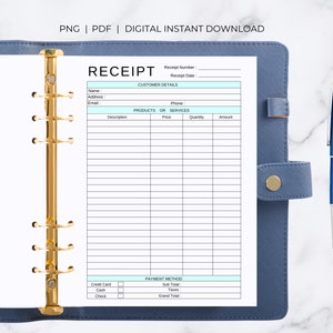 Peut inclure: Un mod&egrave;le de re&ccedil;u imprimable pour une entreprise. Le mod&egrave;le comprend des sections pour les coordonn&eacute;es du client, les produits ou services, le mode de paiement et les totaux. Le mod&egrave;le est con&ccedil;u pour &ecirc;tre utilis&eacute; dans un classeur.