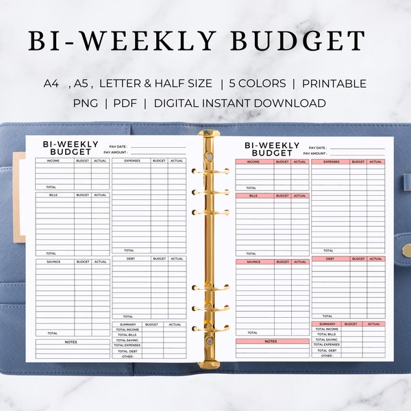Bi Weekly Budget  | Bi Weekly Budget Planner | Bi Weekly Budget Template | Bi Weekly Savings Challenge | Bi Weekly Paycheck Budget