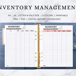 Inventory Tracker Printable | Zarządzanie zapasami | Szablon zapasów | Arkusz zapasów | Lista zapasów | Inwentaryzacja produktów