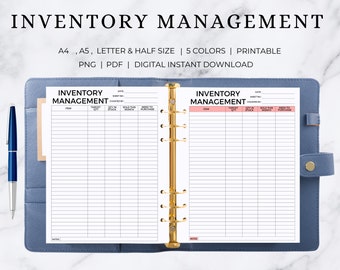 Inventory Tracker Printable | Inventory Management | Inventory Template | Inventory sheet | Inventory List | Product Inventory