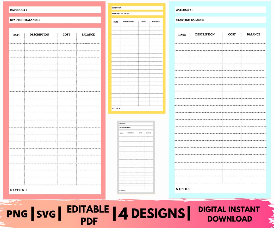 cash envelope tracker printable cash envelope tracker printable
