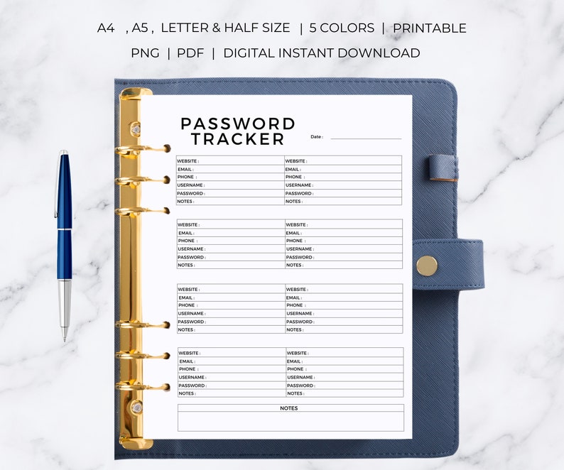 Printable Password Tracker Password Book Password Tracker Password Tracker Printable Password Log Password Template image 6