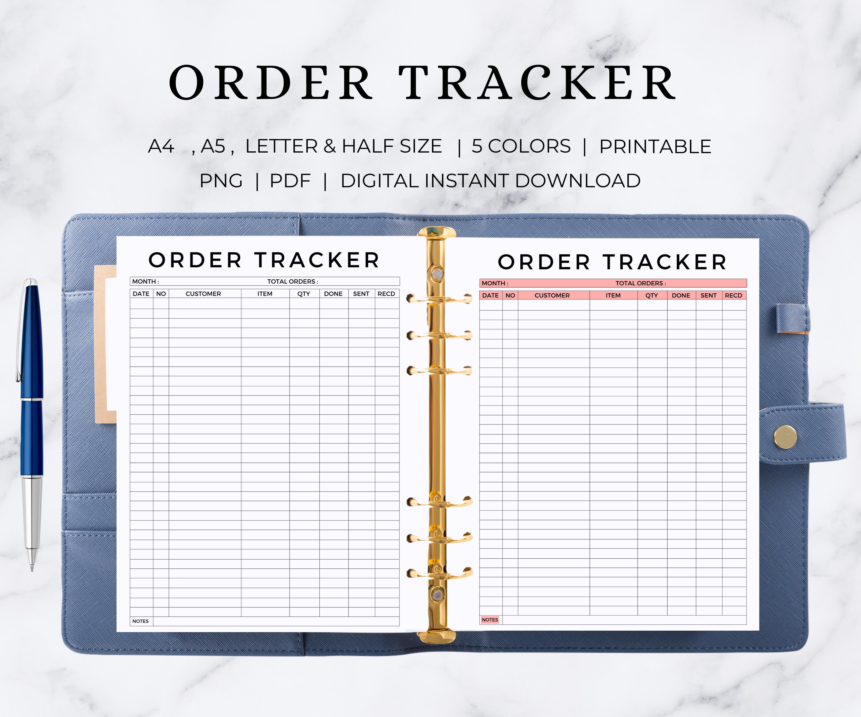 Order Tracker Printable Order Tracker Form Template Order Etsy UK
