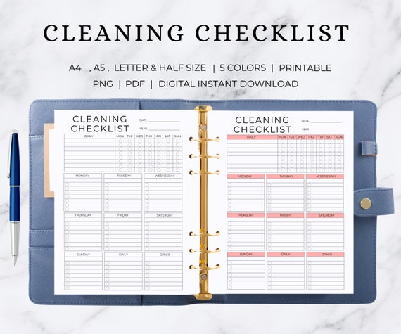 Cleaning Planner | Cleaning Tracker | Cleaning Printable | Cleaning Template | Cleaning Form | Cleaning Checklist | Cleaning Organizer