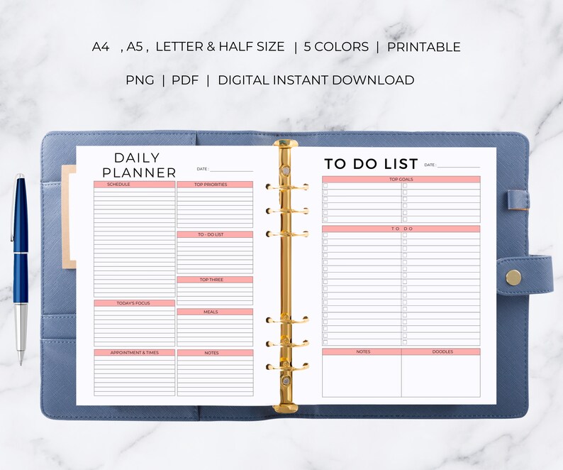 Work From Home Planner | Work From Home Planner Printable | Work From Home Digital Planner image 4