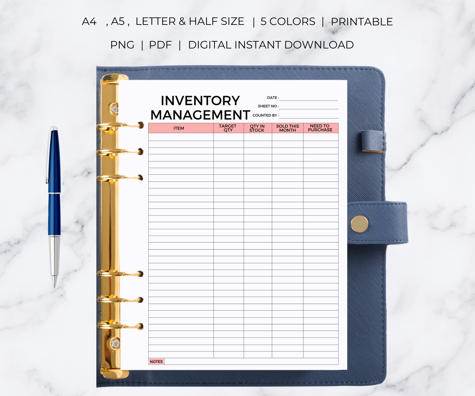 Inventory Tracker Printable Inventory Planner | Inventory Tracker ...