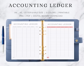 Accounting Ledger Planner | Accounting Ledger Tracker | Accounting Ledger Printable | Accounting Ledger Template | Accounting Ledger Form