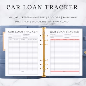 Car Loan Payment Tracker | Auto Debt Payoff Tracker | Car Loan Tracker | Car Loan Payoff Tracker |  Car Loan Payoff Tracker Binder