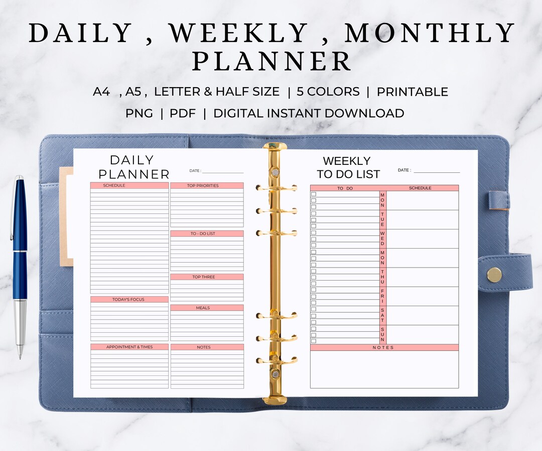 Daily Planner | Weekly Planner | Monthly Planner - Etsy
