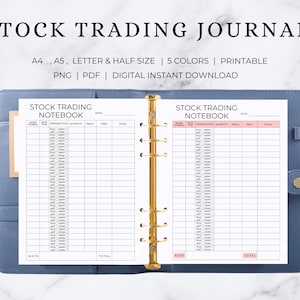 Stock Trading Journal | Stock Trading Charts | Stock Trading Spreadsheet | Stock Trading Charts | Stock Trading Log Book | Stock Trading Log