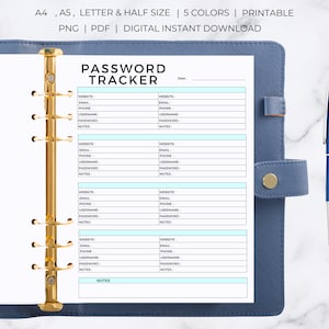 Printable Password Tracker Password Book Password Tracker Password Tracker Printable Password Log Password Template image 3