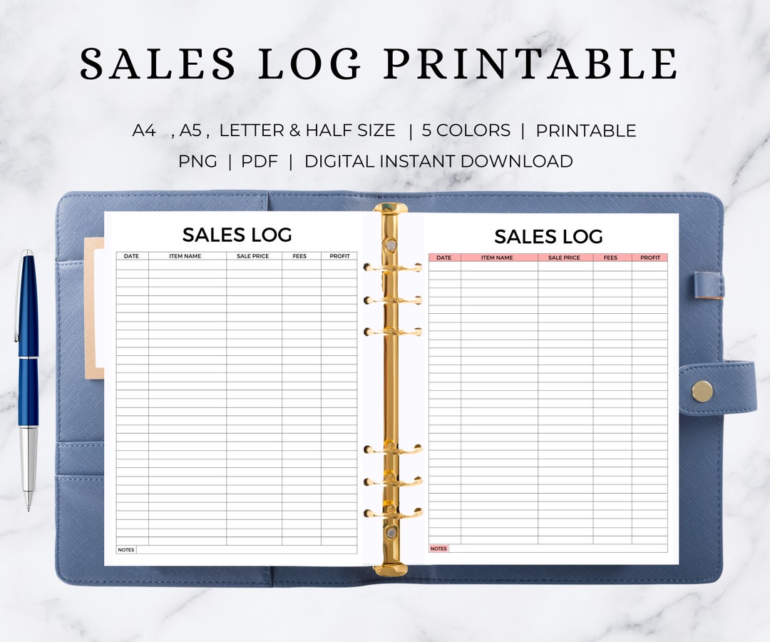 Sales Log Printable | Sales Tracker | Orders Log | Sales Planner | Sale ...