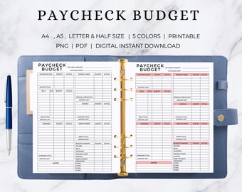 Gehaltsabrechnung | Gehaltscheck Budget Vorlage | Gehaltscheck Planer | Gehaltscheck Budget Pdf | Gehaltscheck Budget Printable