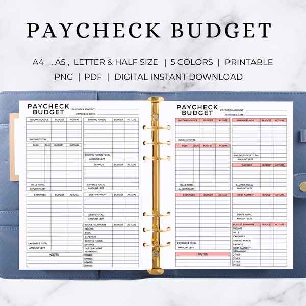 Paycheck Budget | Paycheck Budget Template | Paycheck Budget Planner | Paycheck Budget Pdf | Paycheck Budget Printable