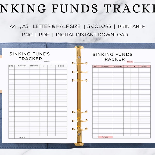 Sinking Funds Tracker | Sinking Funds Tracker Printable | Sinking Funds Printable | Sinking Fund Envelopes | Sinking Funds Monthly Tracker