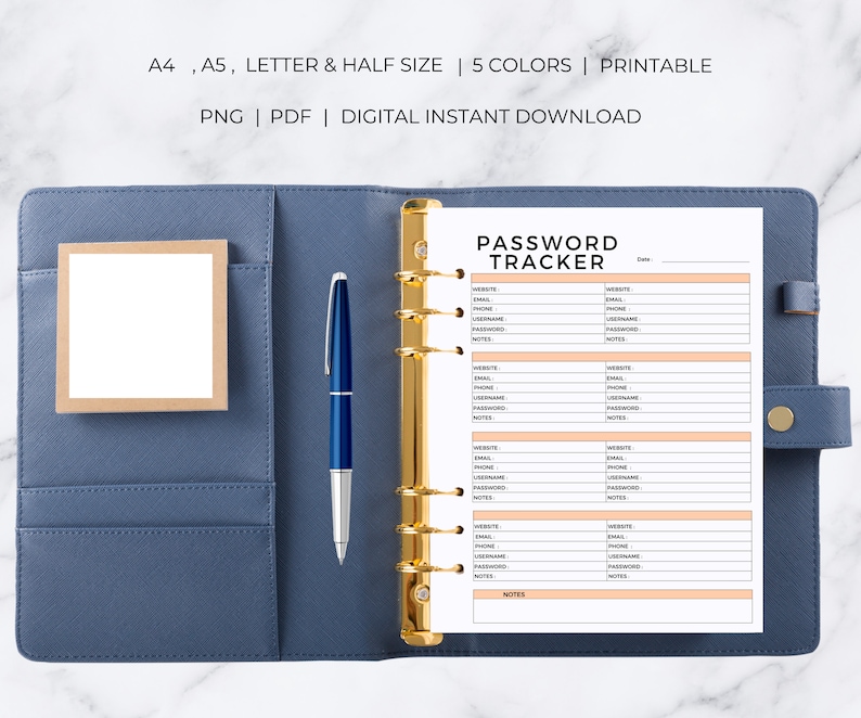 Printable Password Tracker Password Book Password Tracker Password Tracker Printable Password Log Password Template image 5