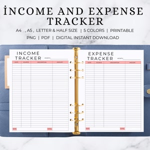 İncome And Expense Tracker | İncome Tracker | Expense Tracker | İncome Template | Expense Log | Expense Journal