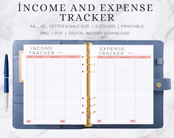 Einnahmen Und Ausgaben Planer | İncome And Expense Tracker | İncome And Expense Printable | İncome And Expense Template | Einnahmen und Ausgaben