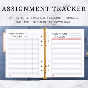 Assignment Tracker | Assignment Template | Assignment Planner, Assignment Tracker Printable, Assignment Notebook |  Assignment Tracker  Kids