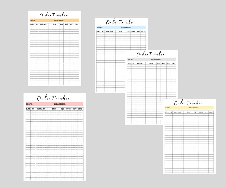 order tracker form template order tracker template order etsy